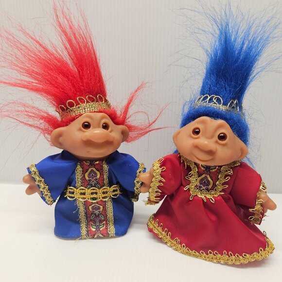 Totally Troll Dolls King Azul And Queen Ruby Playmates Toys 2001 - Picture 2 of 5